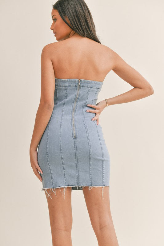 Anele blue denim dress