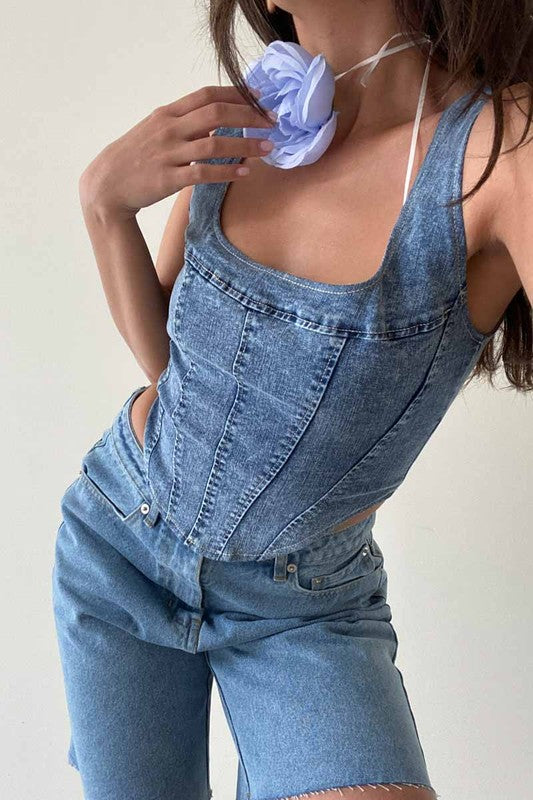 denim corset top 