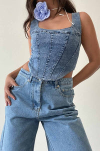 denim corset top 